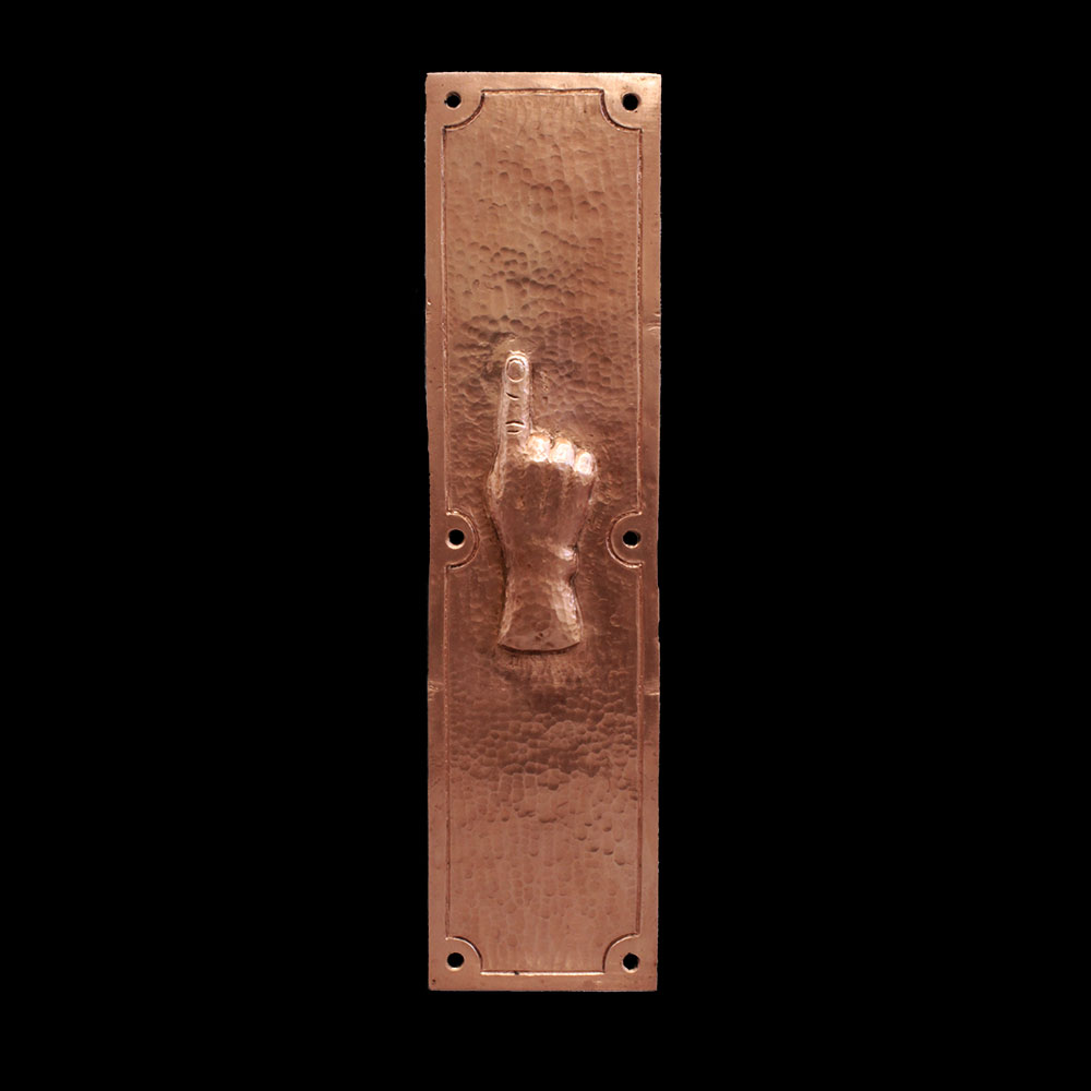 Copper push plate with finger